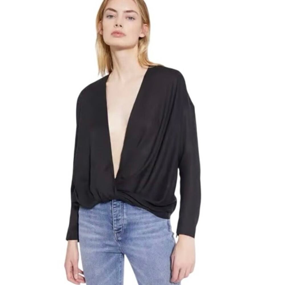 IRO Ednye Front Twist V Neck Blouse NWT Size 34/ US Size 2 MSRP $290